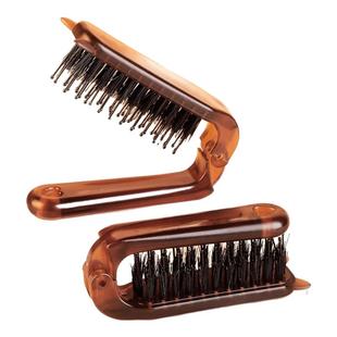 便携折叠猪鬃毛梳鬓角梳女士化妆盘发卷发蓬松造型美发打毛小梳子