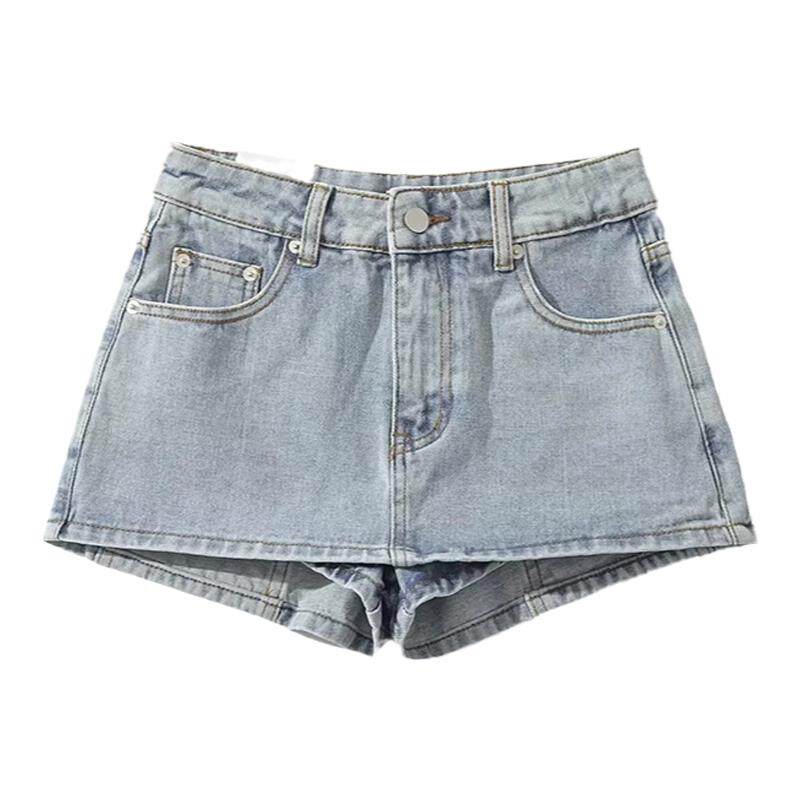 辣妹防走光低腰牛仔短裙女夏性感露脐显瘦a字包臀半身裙百搭裙裤