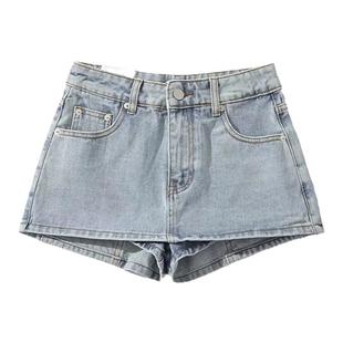 辣妹防走光低腰牛仔短裙女夏性感露脐显瘦a字包臀半身裙百搭裙裤