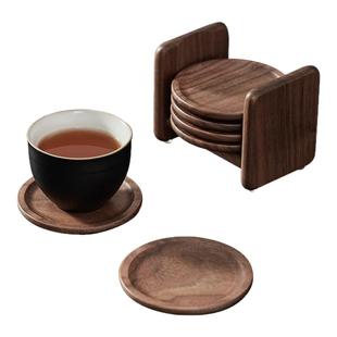 胡桃木茶杯垫高档茶杯隔热垫茶托杯垫功夫茶木质茶具实木茶具配件