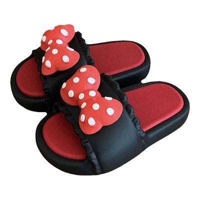 细细条少女心波点蝴蝶结凉拖鞋