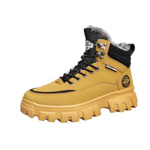 马丁靴男款冬季加绒保暖东北雪地靴高帮大棉鞋防滑防水劳保工装靴