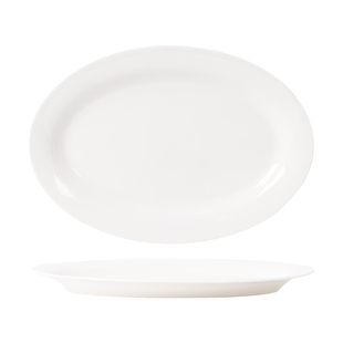 纯白椭圆鱼盘家用2025新款盘子菜盘釉下彩大号蒸鱼盘陶瓷餐具套装