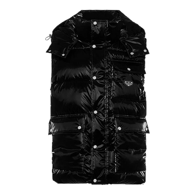 PHILIPP PLEIN 男士经典徽标连帽厚背心马甲