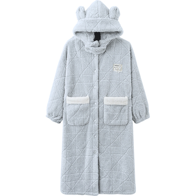 思莉太太甜美毛绒可外穿睡袍睡衣