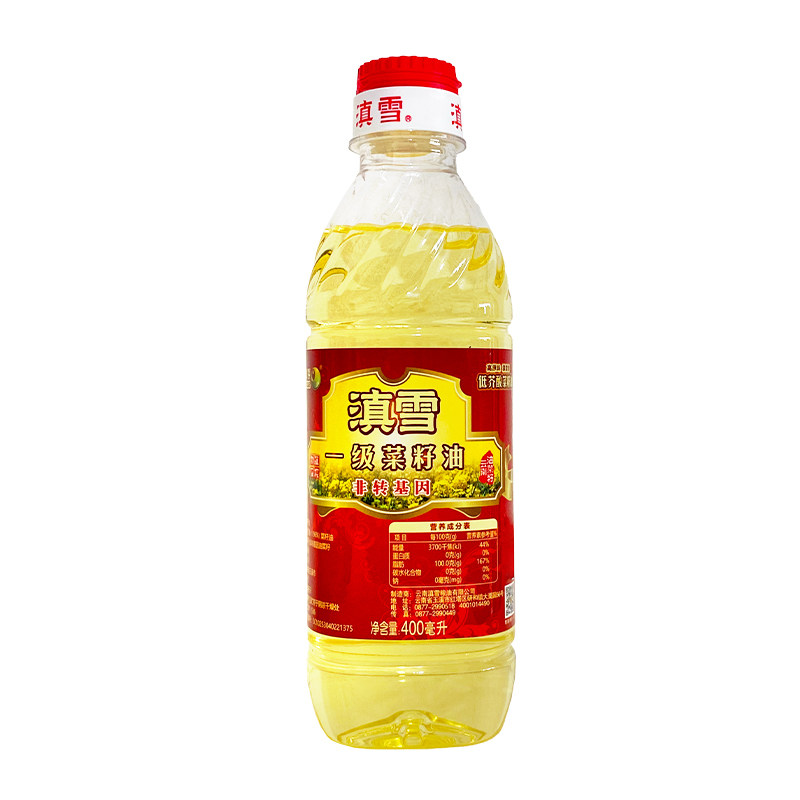 滇雪一级低芥酸压榨菜籽油400mL