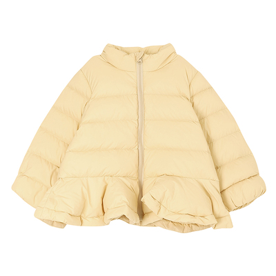 允儿妈女童花边立领短款羽绒服