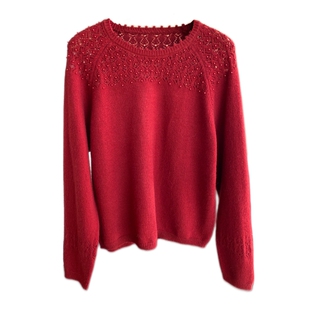AMR UU◆设计感小众 时髦镂空钉珠显瘦针织衫毛衣上衣女2026新款