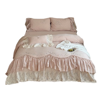 法式少女复古棉麻四件套