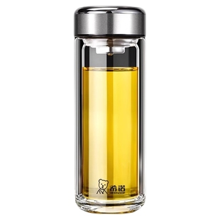 希诺玻璃杯双层水杯正品官方旗舰店2026新款杯子保温男女士泡茶杯