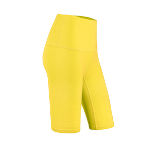 高腰无尴尬线五分裤骑行裤无痕弹力瑜伽裤中裤健身跑步运动短裤女