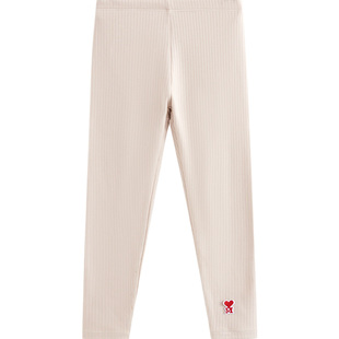 euv 女童德绒打底裤儿童薄绒外穿春装长裤小女孩黑白色春秋款裤子