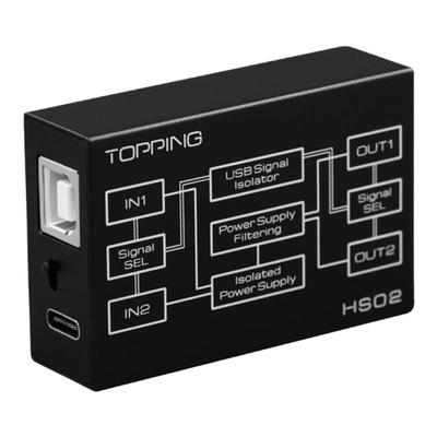 TOPPING拓品HS02高性能USB 2.0隔离器 低延迟 消除地环路噪音杂音
