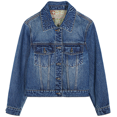 今屿花花早秋牛仔外套女小个子