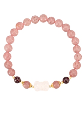 AJIDOU阿吉豆手链水晶粉色手串