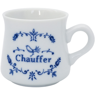 日本制Meister Hand复古徽章陶瓷马克杯咖啡红茶饮料拿铁杯