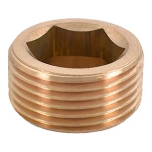 黄铜1分2分3分4分6分1寸外丝内六角水管丝堵平面加厚分水器堵头