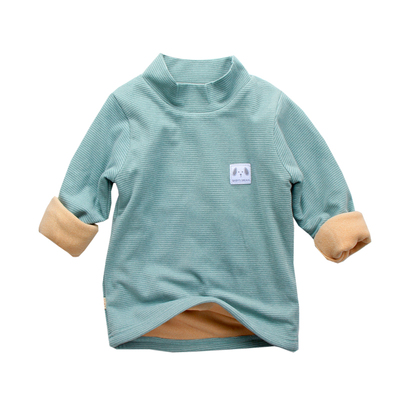 儿童保暖上衣双层加厚秋衣德绒