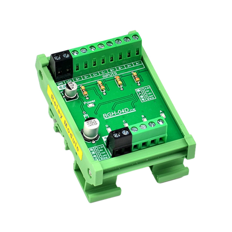 差分信号转集电极编码器高速脉冲高速光耦隔离板伺服脉冲转PLC