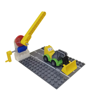 大颗粒积木儿童停车场栏杆玩具道闸红绿灯起落升降杆收费站推土机