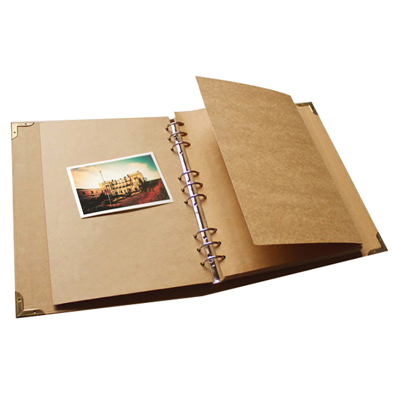 9孔活页diy相册笔记本子B5简约手帐本厚牛皮纸学生记事成长纪念册