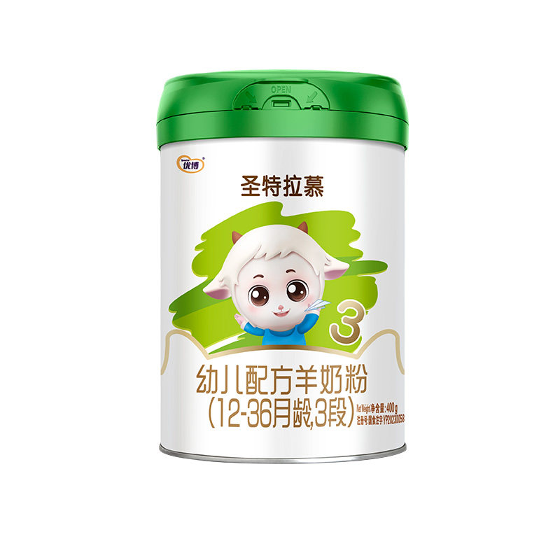 圣元优博圣特拉慕婴幼儿配方温性羊奶粉3段12-36个月400g罐装 罐罐元实拍商品图