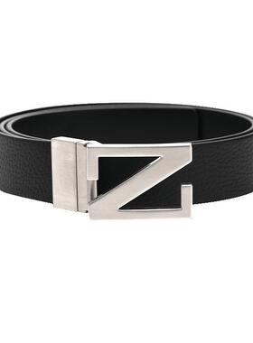 【自营】ZEGNA/杰尼亚男士双面用Z字扣商务休闲牛皮革腰带皮带
