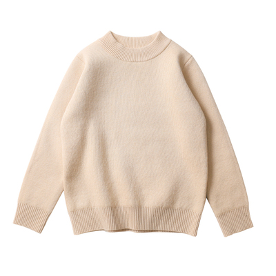 新款加绒加厚一体黑色儿童毛衣