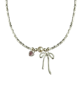 甜美仙女气质蝴蝶结项链女