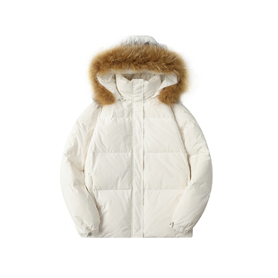 Cycle Document  90白鹅绒修身加厚貉子大毛领短款羽绒服外套女冬