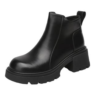 达芙妮厚底马丁靴女款秋冬加绒切尔西靴爆款短靴2025新款烟筒靴