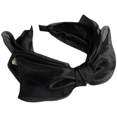 L9000欧根纱蝴蝶结发箍珍珠点缀