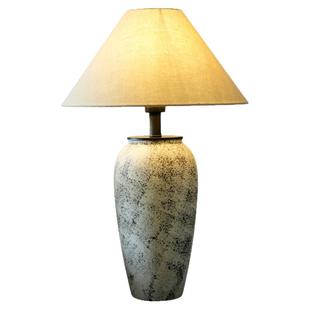 侘寂风陶瓷台灯景德镇中式卧室床头灯酒店复古禅意客厅茶几氛围灯