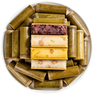 云南特产竹筒饭即食饭团早餐半成品粽子加热速食紫糯米菠萝八宝饭