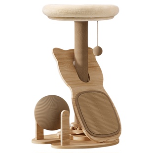 猫爬架剑麻耐磨猫咪抓柱猫窝猫树一体不占地实木小型猫架子猫抓板