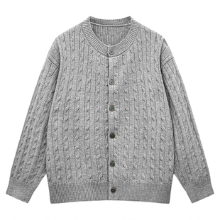 班尼路SK高级感麻花开衫毛衣外套男秋季新款纯色百搭针织上衣服YS