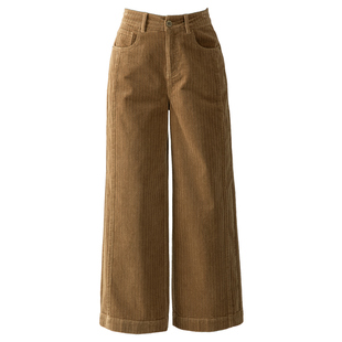 设计感灯芯绒阔腿裤女2025新款秋冬条绒裤子休闲裤九分女裤直筒裤