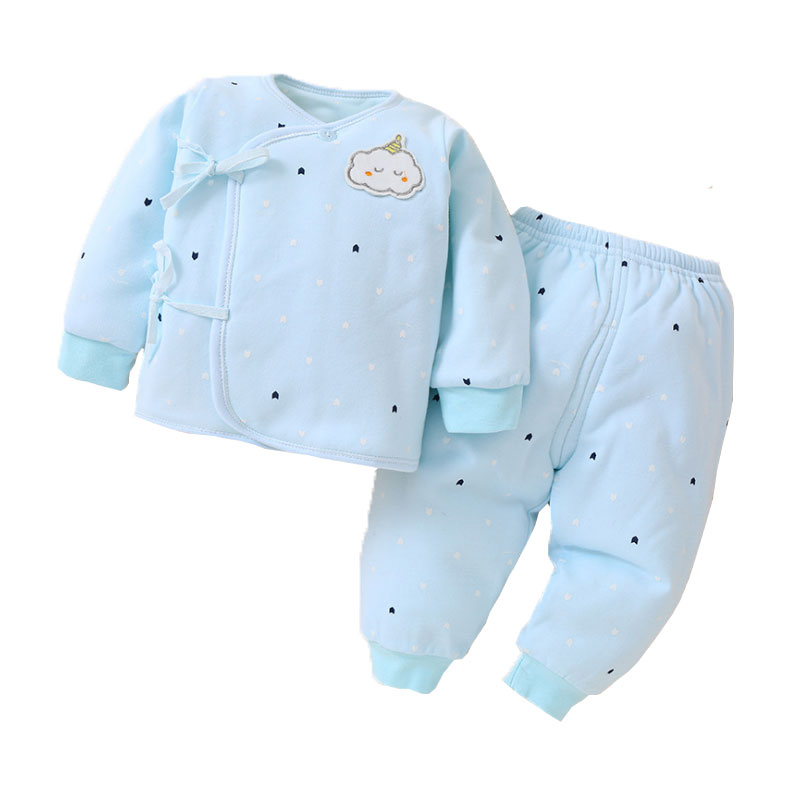 新生婴儿衣服秋冬a类套装分体无骨和尚服纯棉初生0-3个月夹棉加厚