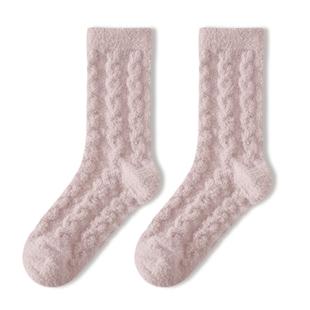 冬天袜子女毛茸茸可爱居家睡眠袜少女长袜冬季女士加绒加厚中筒袜