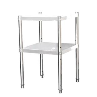 不锈钢正方形小厨房置物架灶台支架微波炉落地双层烤箱锅收纳架子