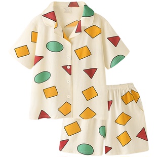 睡衣女款夏季可爱卡通凉感纯棉情侣短袖短裤套装新款男士家居服