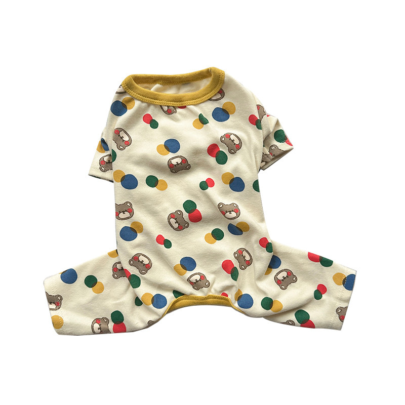 全棉宠物狗狗猫咪春秋衣服T恤居家服可爱小型犬泰迪比熊马尔济斯