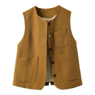 AIMUSA 25春季高定肌理感西装马甲外套女春秋2025年新款无袖坎肩