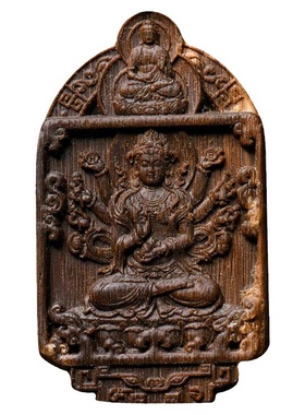 天然柬埔寨菩萨棋沉香吊坠挂坠