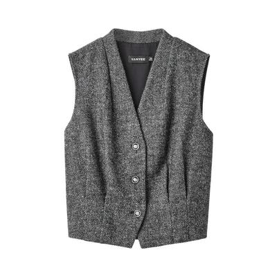 颜域绵羊毛老钱风马甲