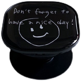 韩国ins简约方形笑脸滴胶创意懒人伸缩桌面手机气囊支架定制LOGO