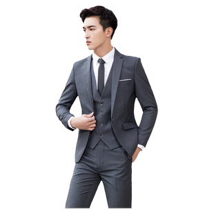 男士西服三件套套装青年韩版修身毕业大学生商务休闲伴郎小西装男