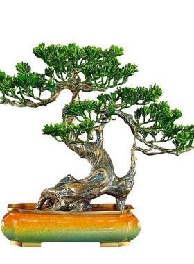 铜迎客松摆件公司乔迁开业礼物
