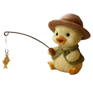 田园风鱼缸边草缸乌龟缸小黄鸭子钓鱼装饰品摆件庭院流水鱼池造景