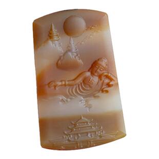 天然红玛瑙卧佛吊坠平安无事牌释迦牟尼佛项链阿弥陀佛护符生宵牌